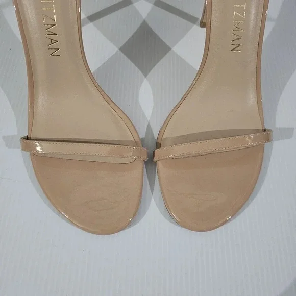Stuart Weitzman Nudistsong Ankle Strap Heels Womens 10 Adobe Tan Leather Sandal - Picture 7 of 16